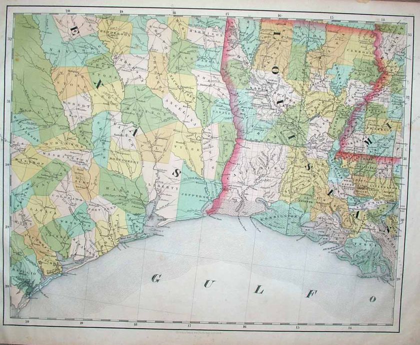 1851 John Calvin Smith UNITED STATES 16 Folio Map Sheets, Forming 