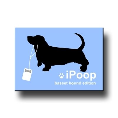 BASSET HOUND iPoop FRIDGE MAGNET New DOG FUNNY  