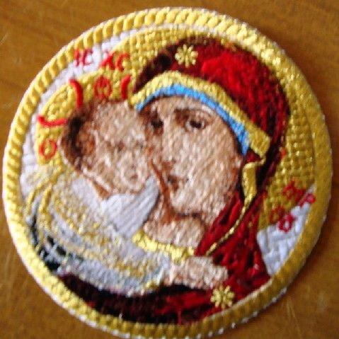 Orthodox Christian Byzantine Applique Virgin Theotokos Mary Priest 