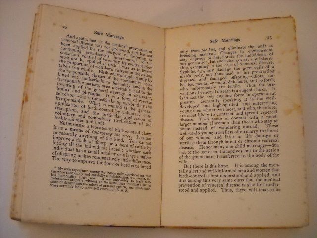 1922 SAFE MARRIAGE A RETURN TO SANITY  ILLUSTRATED  