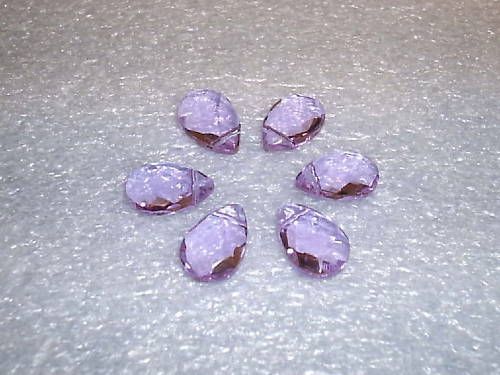 18mm x 12mm LILAC FACETED GLASS TEARDROPS  