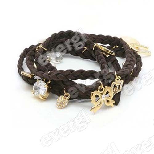 2012 Hot Fashion Multicolor Knit Shell Heart Rabbit Key Crystal Pearls 