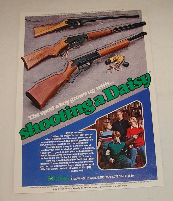 1976 Daisy BOBBY HULL bb gun ad ~ 7x10  