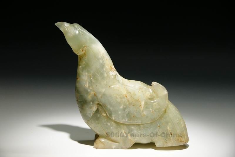 Beautiful Chinese Old Hand Made Jade Bird Statue  