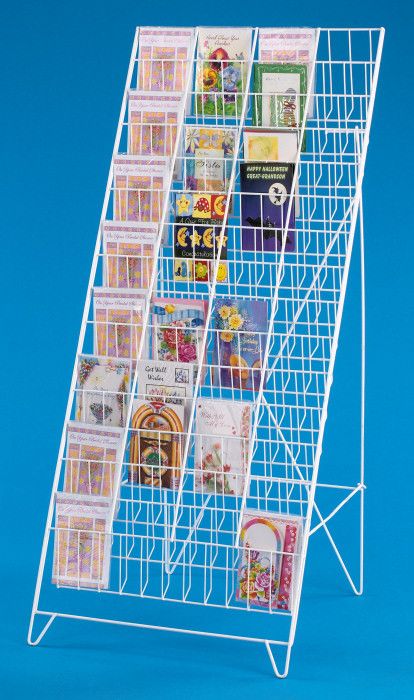 60 pocket 5 1 2 wide greeting card floor rack