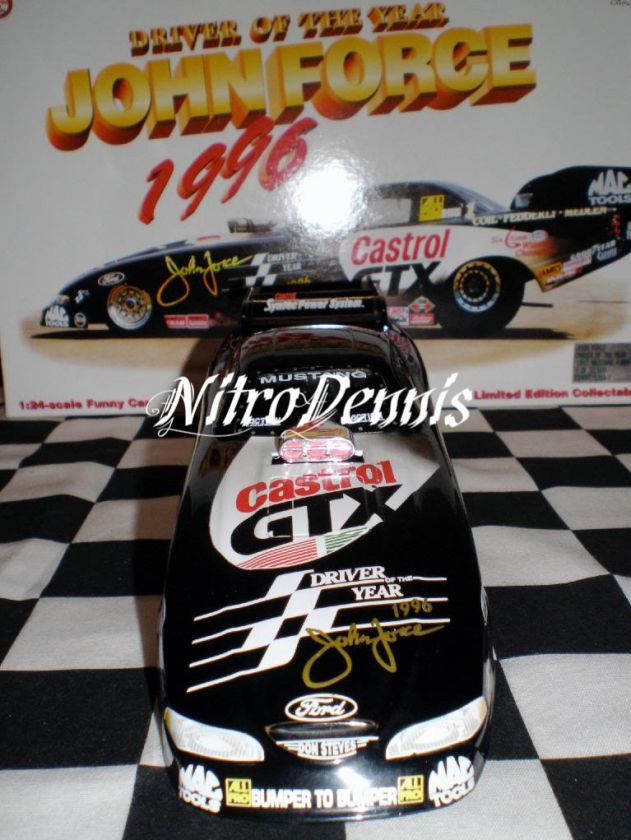 NHRA JOHN FORCE 124 Diecast Funny Car D of Year SIGNED  