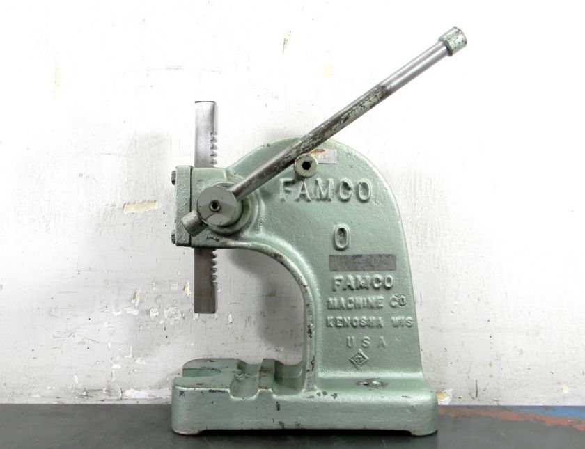 FAMCO NO. 0 ARBOR PRESS 1/2 TON LEVER PRESS USED  