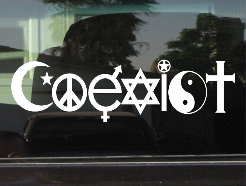 COEXIST 3 x 10 INCH VINYL DECAL/STICKER  