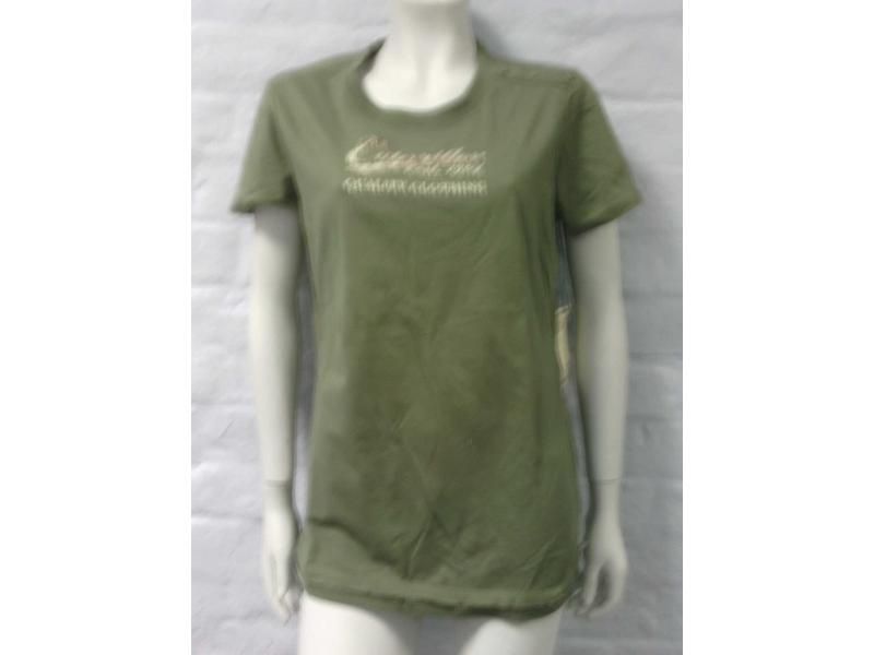 NEW WOMENS CATERPILLAR ARMY GREEN T SHIRT UK WOMENS L @  