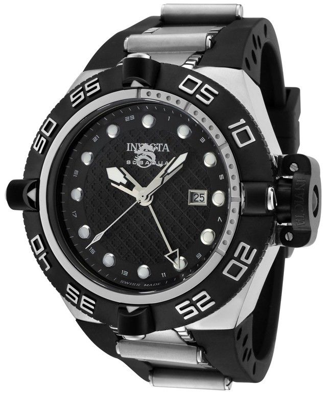   Mens Subaqua Noma IV Black Polyurethane Rubber Strap 1153  