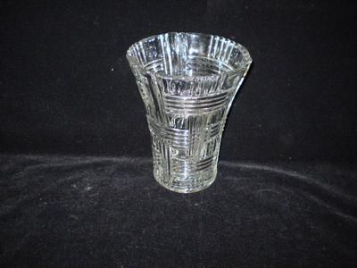 Pressed,Clear,7,Horizontal/Vertical Line Block,Vase  