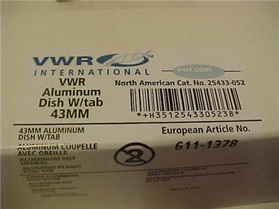 VWR ALUMINUM DISPOSABLE WEIGHING DISHES BOX200 611 1378  