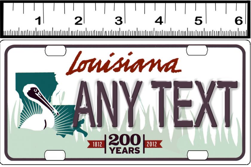 CUSTOM BICYCLE STATE LICENSE PLATE LOUISIANA 200 YEARS  