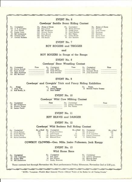 1945 Madison Square Garden Rodeo Program  