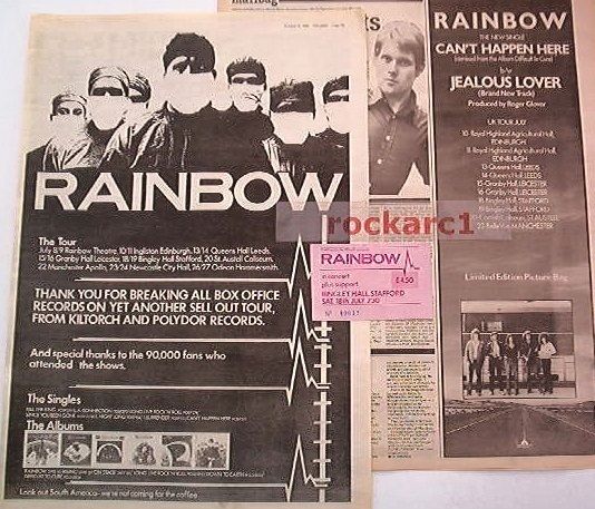 RAINBOW BINGLEY HALL 1981 RARE TICKET and more.  