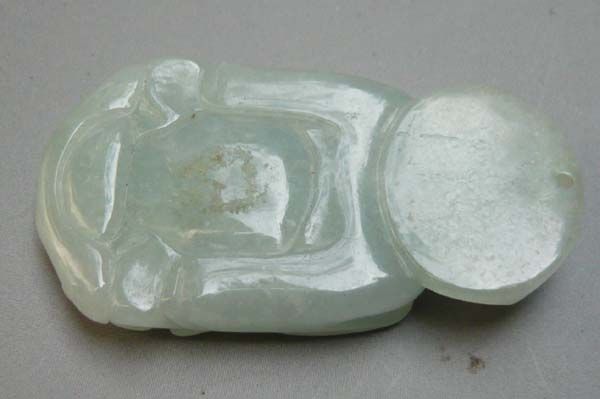 Chinese Jade god of wealth Tsai Shen Yeh Pendant  