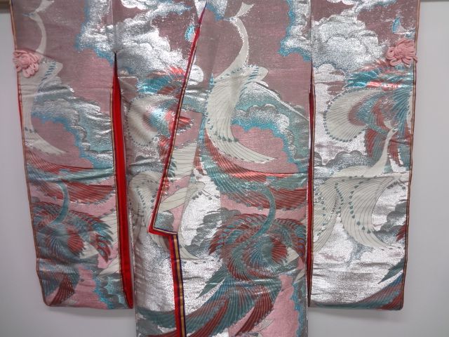 41462# Japanese KIMONO SILK / WEDDING UCHIKAKE JUNIHITOE / WOVEN 