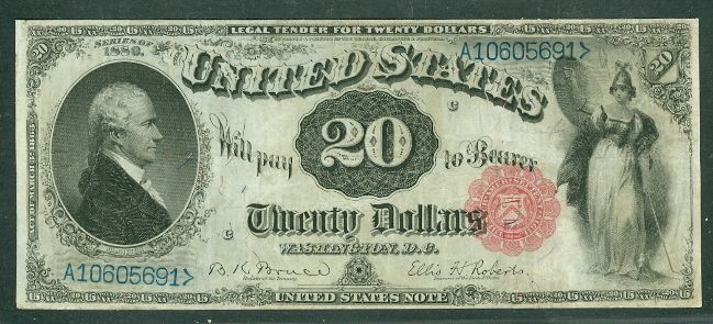 20 Legal Tender, 1880, Fr. #142, XF  