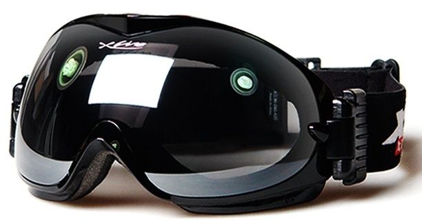 XLINE 6PP005A SKI GOGGLES NEW SNOWBOARD BLACK SMOG ADLUT MAN HARD CASE 