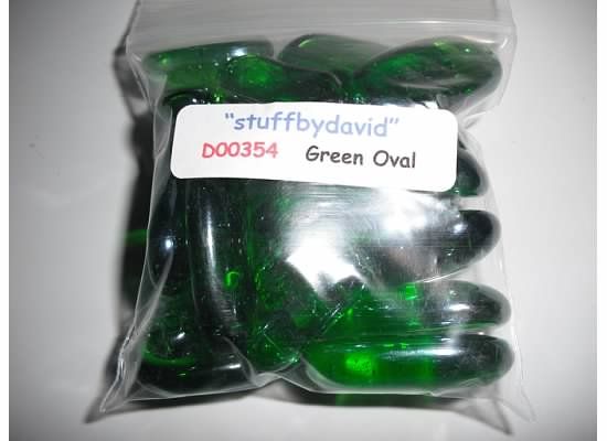 D00354 Green Oval Glass Gems / Crafts,Jewelry,OOAK  