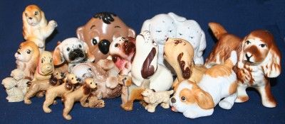 Vintage Lot of Mixed Puppy Dog Figurines Spaniels OLD  