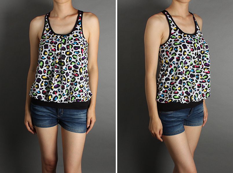 NEW CUTE Multi Color Leopard Print RacerBack Tank Top  