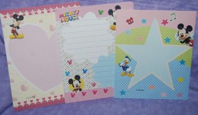 Sheets Disney Mickey & Minnie Mouse Blue/Pink Volume Stationary Letter 