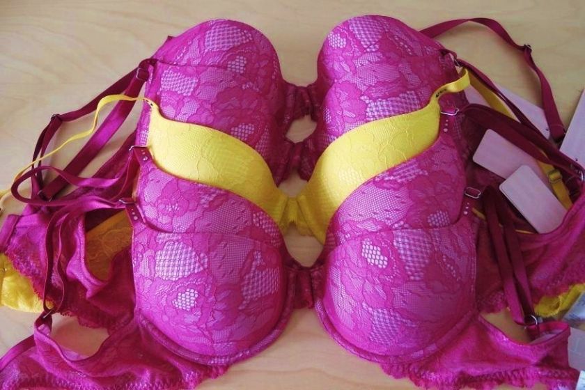   Secret Biofit Demi Uplift Slightly Padded Bra Lace Fuschia 36B 36C