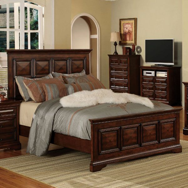 Solid Wood Preston Antique Dark Oak Finish Bed Frame  