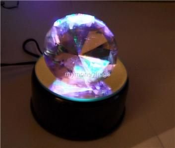 3D Crystal Glass Trophy Laser LED Rotating Electric Light Stand Base 