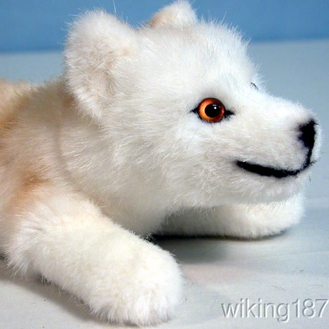 KOSEN made in GERMANY LYING ARCTIC WOLF PUPPY PLUSH TOY  