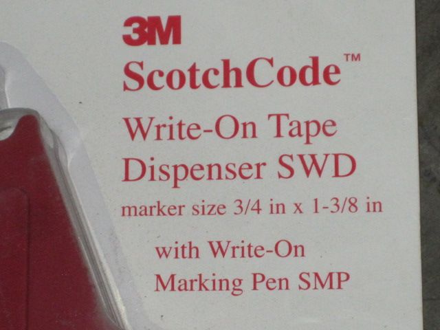 3M SWD SCOTCHCODE WRITE ON TAPE DISPENSER NIB  