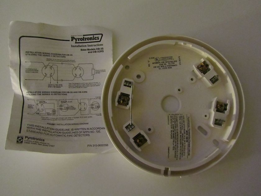 Pyrotronic Fire Sensor Base DB 3S {NEW}  