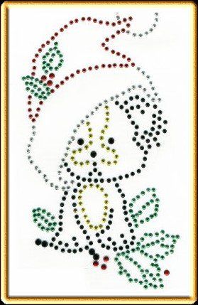 Rhinestone HotFix Pattern CHRISTMAS Santa Hat CAT 401  