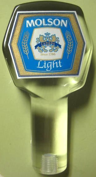 MOLSON LIGHT Beer Tap Handle, marker with Lions, CANADA  