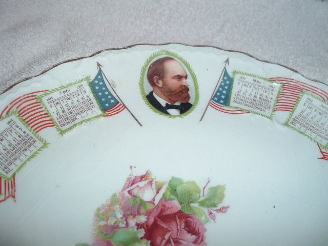 1912 Calendar Plate Red Lion Pa Martyr Assassinated Presidents Antique 