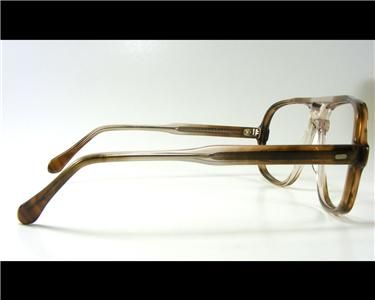 NOS 2 TONE BROWN FADE NAVIGATOR VINTAGE EYEGLASS FRAME 54 THICK 