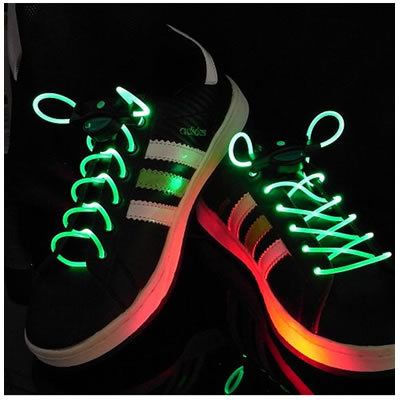 London Magic Store   GREEN LED Shoe Boot Laces  Magically Lighting the 
