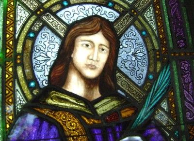 Large Stained Glass Church Window St John the Evangelist 76 t x 31 w 