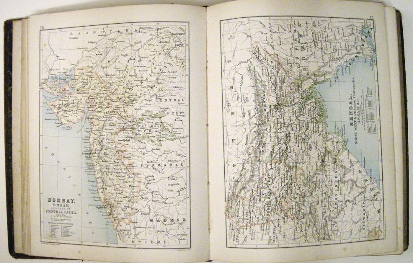 RARE 1893 Bartholomew THE GRAPHIC ATLAS & GAZETTEER OF THE WORLD 128 