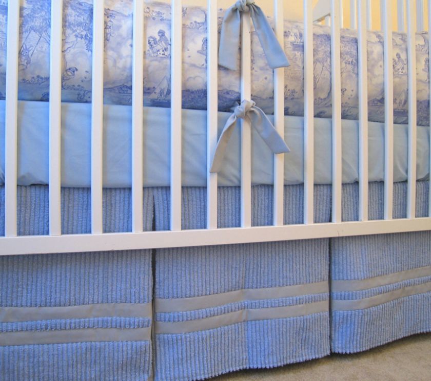 BLUE KELLY RIGHTSELL ANIMAL TOILE BABY CRIB BEDDING SET  