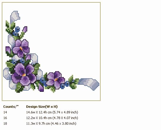 All About Violets Machine Embroidery Designs Set in Cross Stitch 5x7 