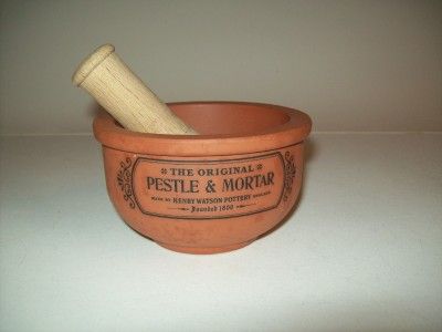   Henry Watson Pottery England Mortar and Pestle Terracotta  