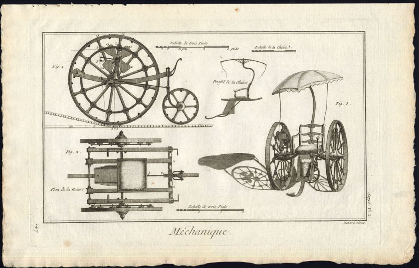   Prints MECHANICS PHYSICS SCIENCE WHEELCHAIR Diderot Benard 1751  