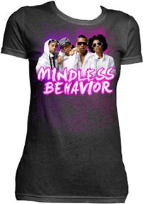 MINDLESS BEHAVIOR ABSTRACT POP MUSIC JUNIOR GIRLS TV T SHIRT XL  