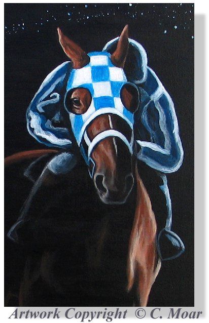 Secretariat Race Horse Thoroughbred Jockey Track Original Art Painting 