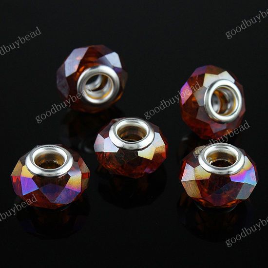 FACETED CRYSTAL GLASS EUROPEAN CHARM LOOSE BEADS FINDINGS WHOLESALE 9 