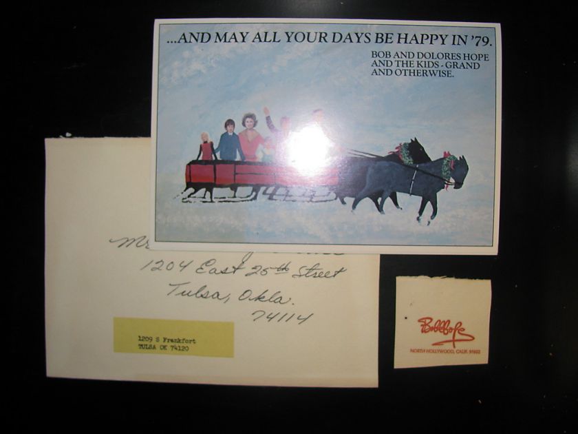 1979 CHRISTMAS CARD FROM BOB HOPE AND FAMILY  