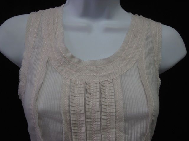 STRENESSE BLUE Pink Sleeveless Pleated Top Shirt Sz 2  