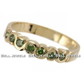 32CT FANCY GREEN DIAMOND WEDDING BAND RING 14K YELLOW GOLD  